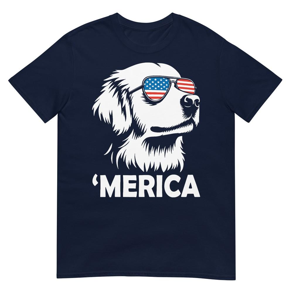 Golden Retriever 4th Of July Merica TShirt S