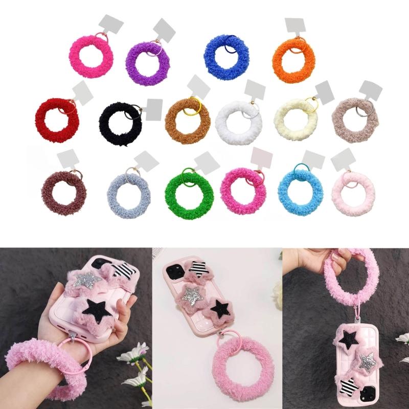 Trendy Phone Accessory Plush Key Organize Anti Drop Keychain Versatile Wristband