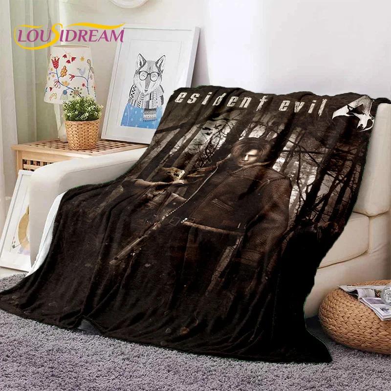 3D Lastest Horro Games R-Resident Evil Soft Flannel Blankets,Throw Blanket Comfortable for Picnic Beds Sofa Home Bedroom Kids