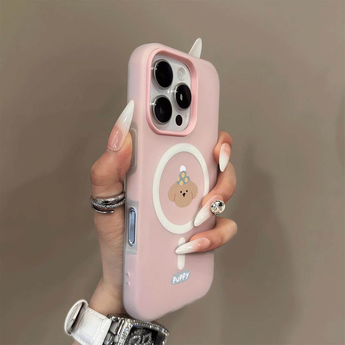 

Adorable Bear Jelly Case for iPhone 17 Pro Max - Two-in-One Drop Protection iPhone 11 Pro розовый