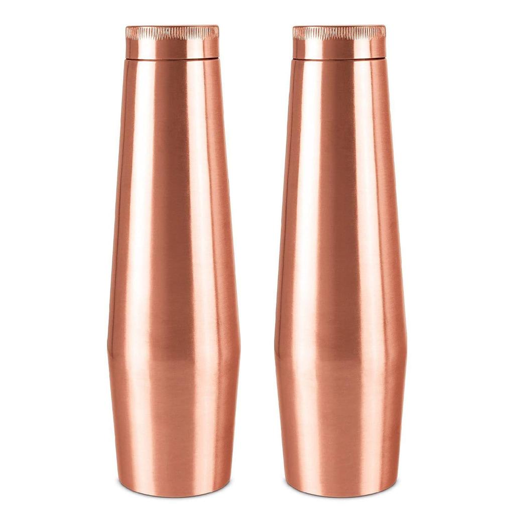 Copper Crown 1100 Water Bottle, Set of 2, 1.09 Litre Each, Copper | 100% Leak Proof | Office, Home,Travel