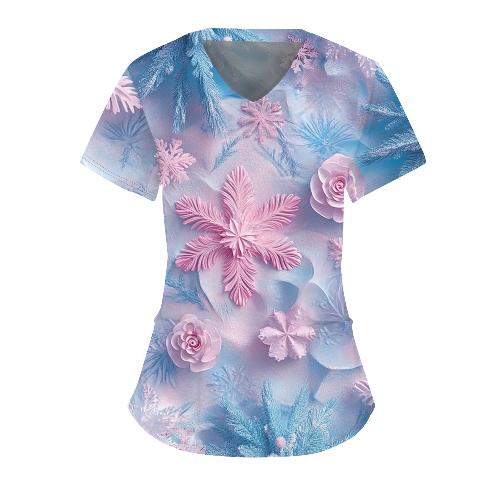 

Женский модный комбинезон с V-образным вырезом, короткими рукавами и карманами с рождественским принтом XL небесно-голубой