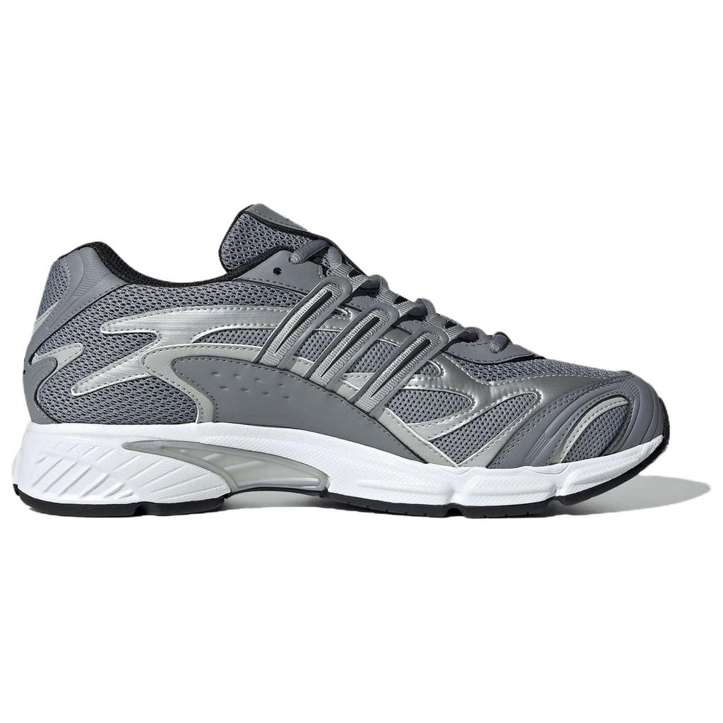 Adidas Temper Run 2.0 Mesh Klassisch Vielseitig Stoßdämpfend Rutschfest Langlebig Low-Top Lifestyle Freizeitschuhe Unisex Sneaker Grau Weiß IH0403