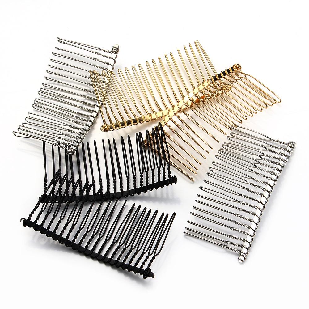 6pcs/lot 10 15 20 30 Teeth Black/Rhodium Hairpin Combs Wedding Hair Accessories Bridal Hair Combs DIY Jewelry Findings