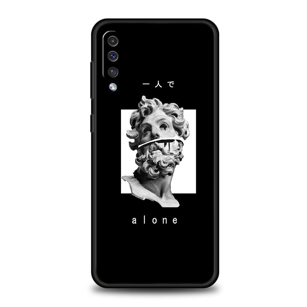 Cartoon Statue Abstract Art Phone Case for Samsung Galaxy A56 A36 A26 A16 A34 A24 A42 A22 A20 A12 A40 A30 A10 5G Soft TPU Cover