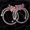 Exquisite Rhinestone Flower Stud Earrings: European & American Style, Silver Needle, Luxurious High-End Design, Niche Appeal for Women