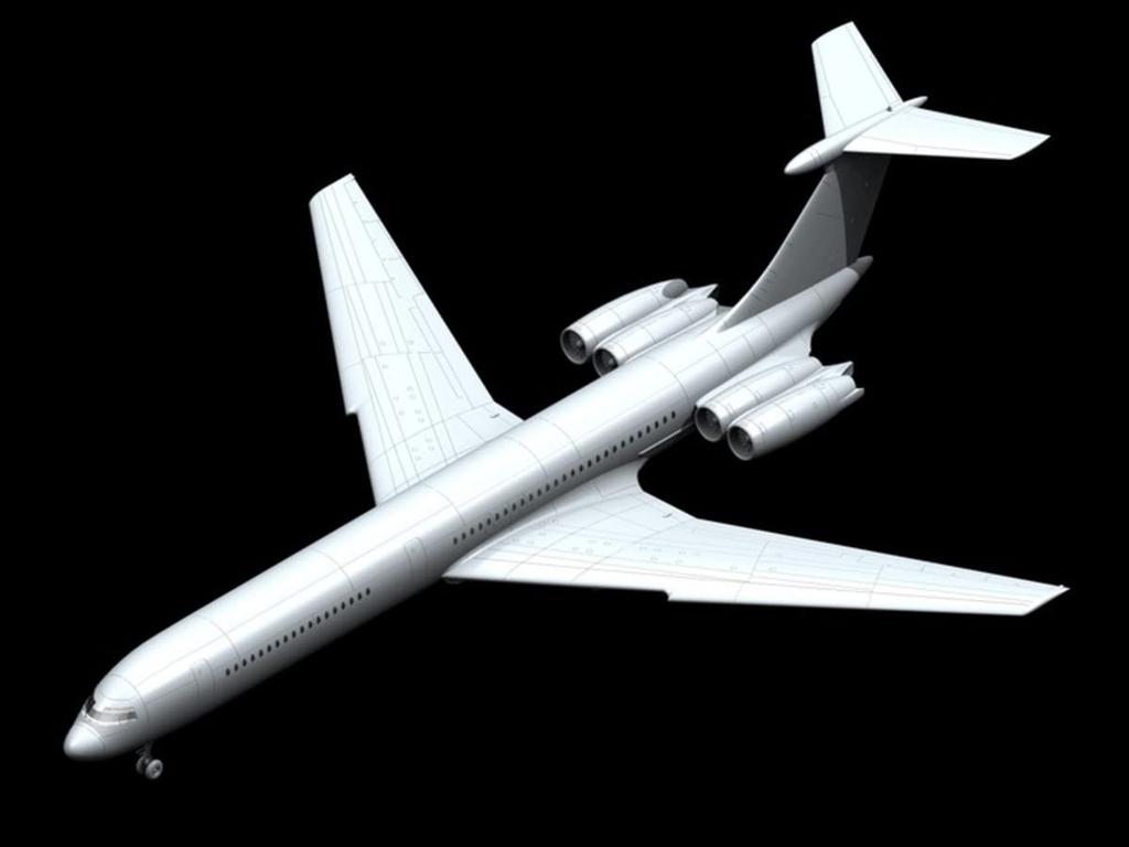 ICM 1/144 Scale Ilyushin IL-62M Long-Haul Passenger Aircraft Plastic Model