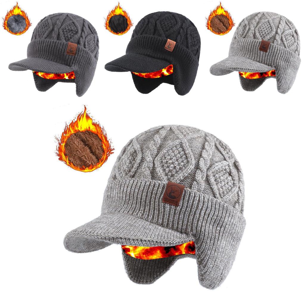 Winter Wool Cap With Textured Design For Men Women Thickened Warmth And Breathability