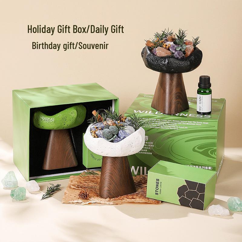 Wilderness Secret Scented Stone Diffuser Gift Set - Indoor Flameless Aroma Ornament for Holidays and Parties