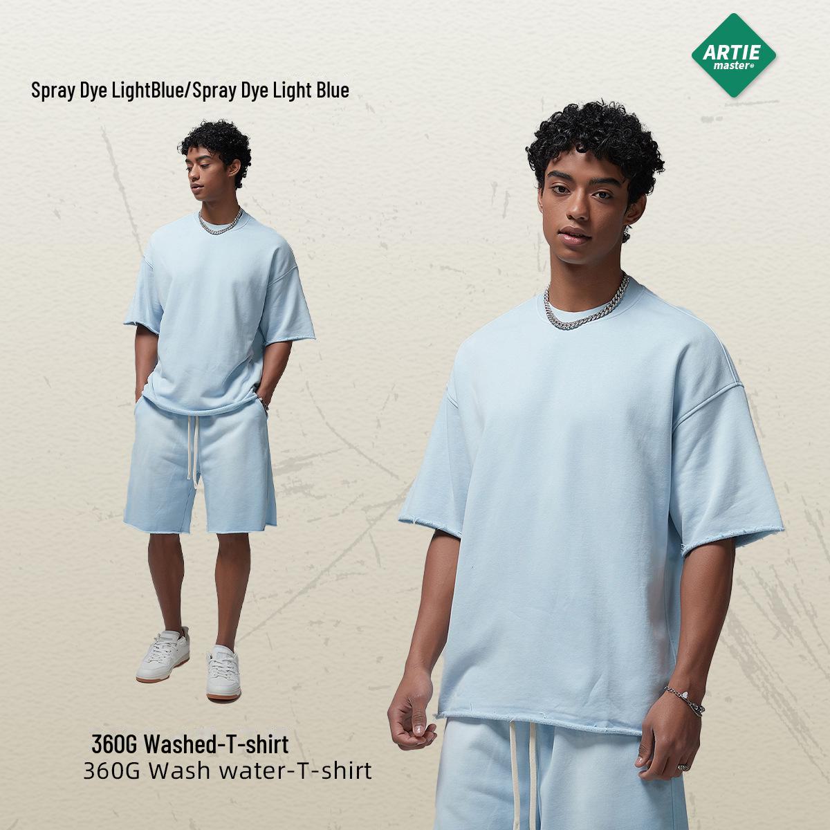 

Мужская летняя футболка ARTIE белого цвета с эффектом потертости, окрашенная распылением | Коллекция 2024 г. M