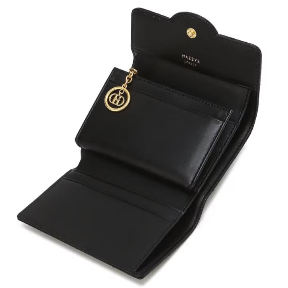 HAZZYS Sophisticated Quilted Cowhide Tri-fold Wallet for Women