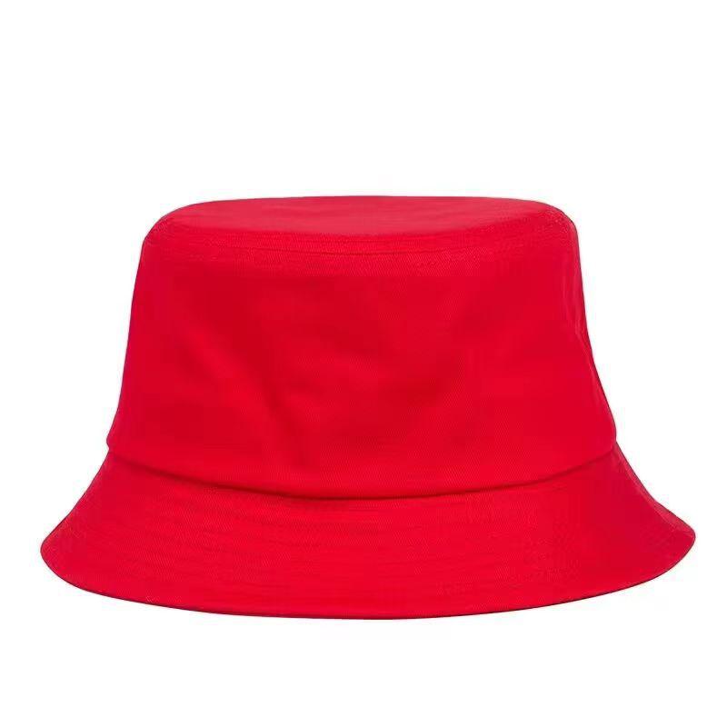Sombrero de Pescador de Algodón Bordado Personalizado con Protección Solar - Color Sólido de Moda para Hombres y Mujeres