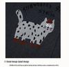 2025 Winter Plus Size Women's Screen-Printed Cat Short Sleeve, Round Neck, Thick Cotton Top – Comfortable and Versatile.
