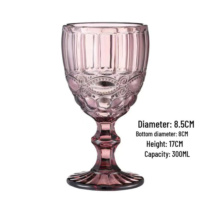 Vintage geprässter Rotweinglas - Elegantes dickes Glas für Hochzeiten & Dekoration