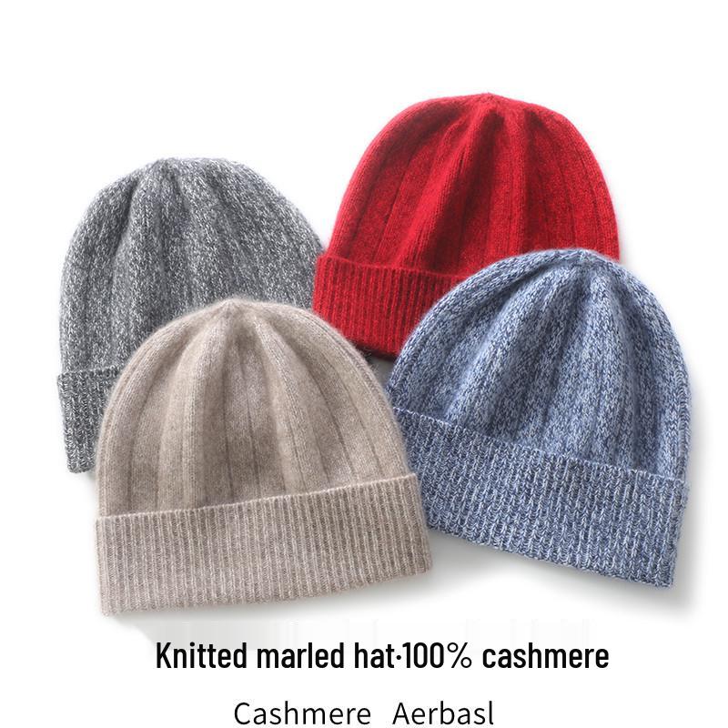 Korean Style Women's Heather Cashmere Knit Beanie: Street Fashion, Versatile, Ear Protection, Casual Postpartum Hat