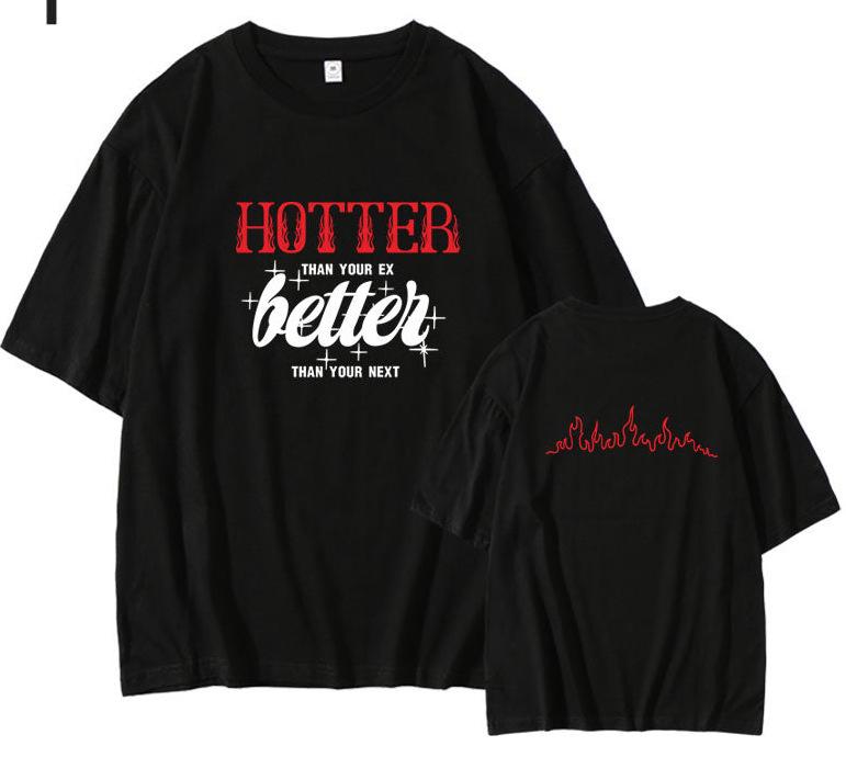 

Унисекс футболка с коротким рукавом для мирового тура IVE 2024 – Свободный крой, круглый вырез, принт S чёрный