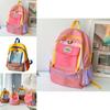 Childrens Oxford Cloth Backpack With Color Block Design For School And Travel Use