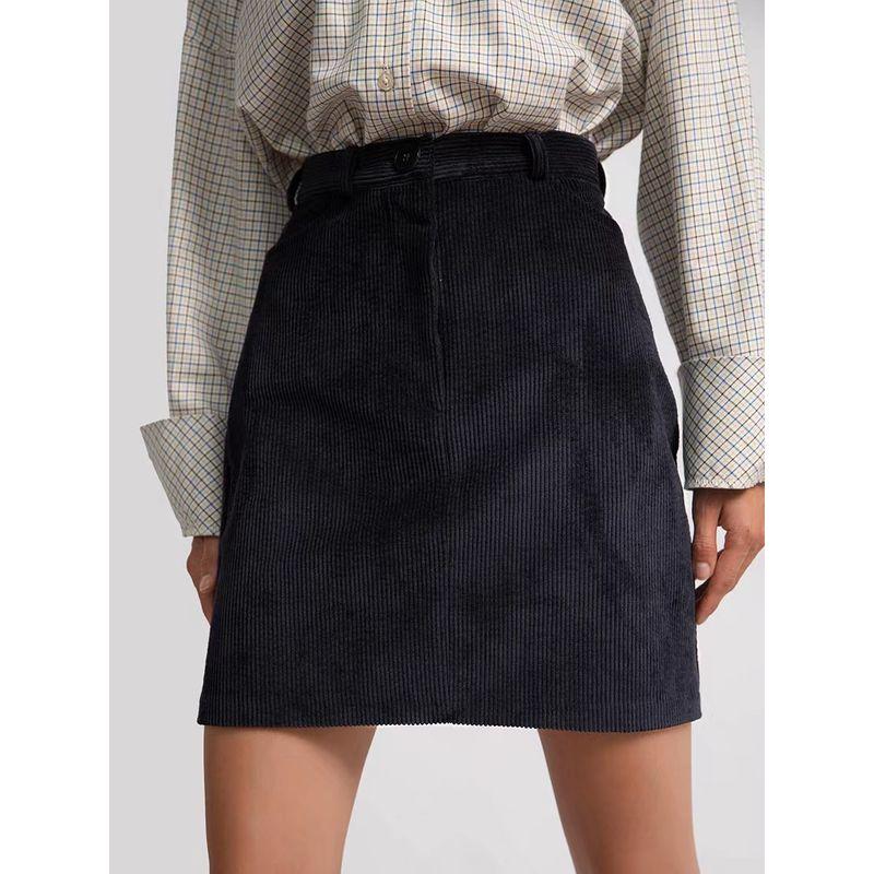 

Fashion Style Temperament Skirt Corduroy Sheath High Waist Skirt Corduroy High Waist Skirt Black S