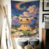 Mimikyu Star Wall Hanging Printed Fabric Blanket Decorative Tapestries for Bedroom Living Room Home Decor