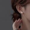 925 Silver Plated Four-leaf Clover Stud Earrings for Women Sparkling Shiny 5A Zircon Lucky Earrings Exquisite Banquet Jewelry