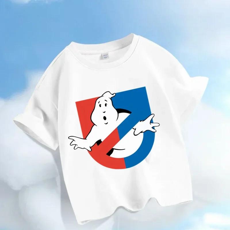2026 Ghostbusters Daredevil Childrens Comic Game Cartoon Print Boys and Girls Sportswear Casual Shirts Summer Shirts