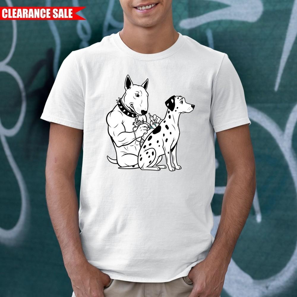 

Pittbull Tattooing Dalmatian Printed T Shirt Sweatshirt Funny Dog Lover Gift Top M