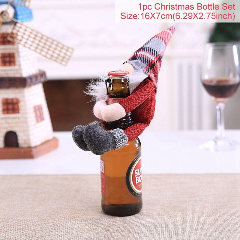 Christmas Wine Bottle Cover Merry Christmas Decorations For Home Christmas Ornament Xmas Table Decor New Year 2026 Navidad Gift