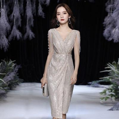 Vestido de noite feminino estilo celebridade vestido de anfitrião de banquete