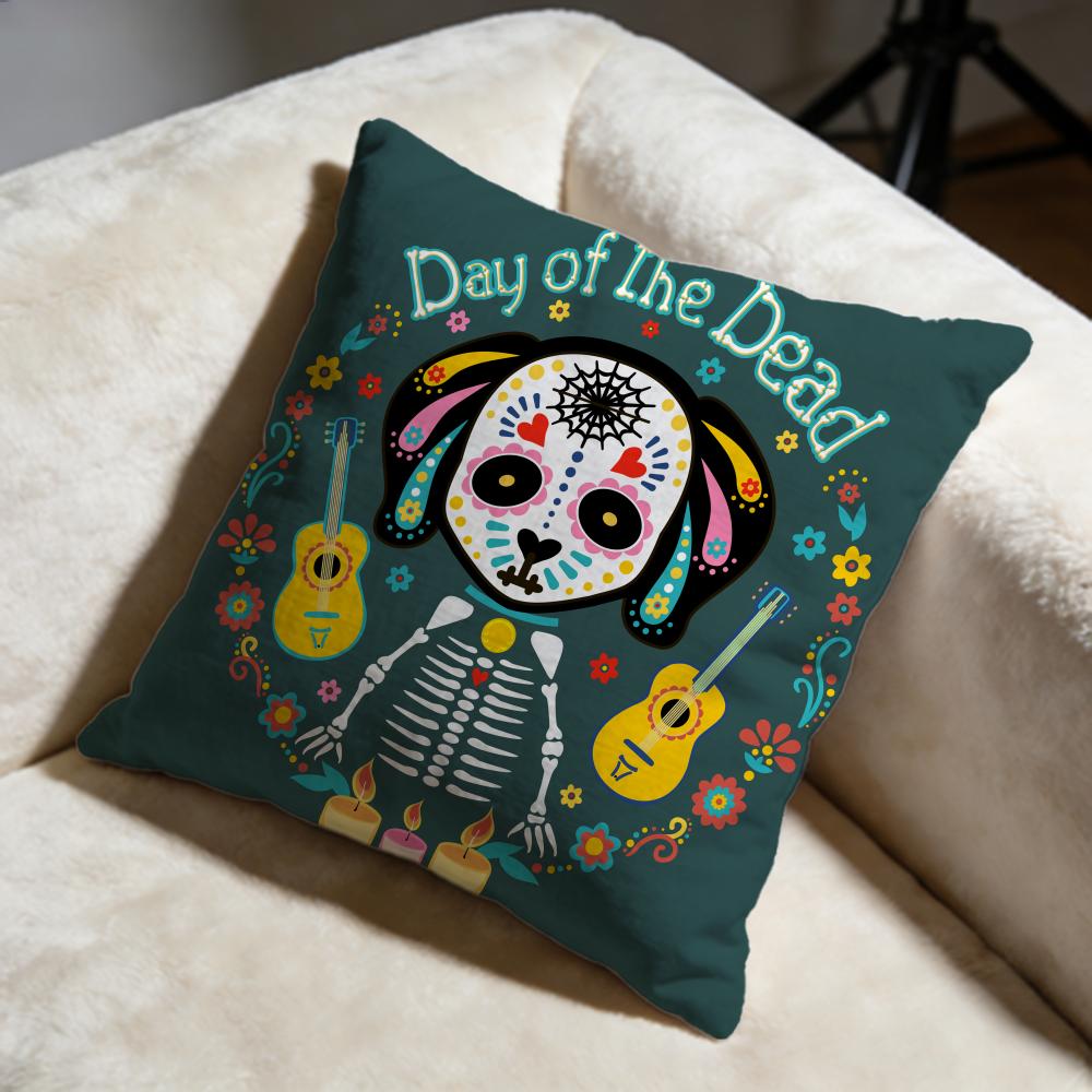 Easter Flower Skeleton Cushion Cover Soft Decorative Pillow Case Suitable For Bedroom Sofa Car Travel Use