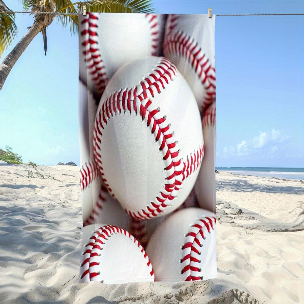 

1PC Baseball Print Quick-Dry Swim Towel, Polyester Soft Beach Towel, Lightweight Travel Towel Gift for Men Women, Perfect for Be W30*H60(CM)
