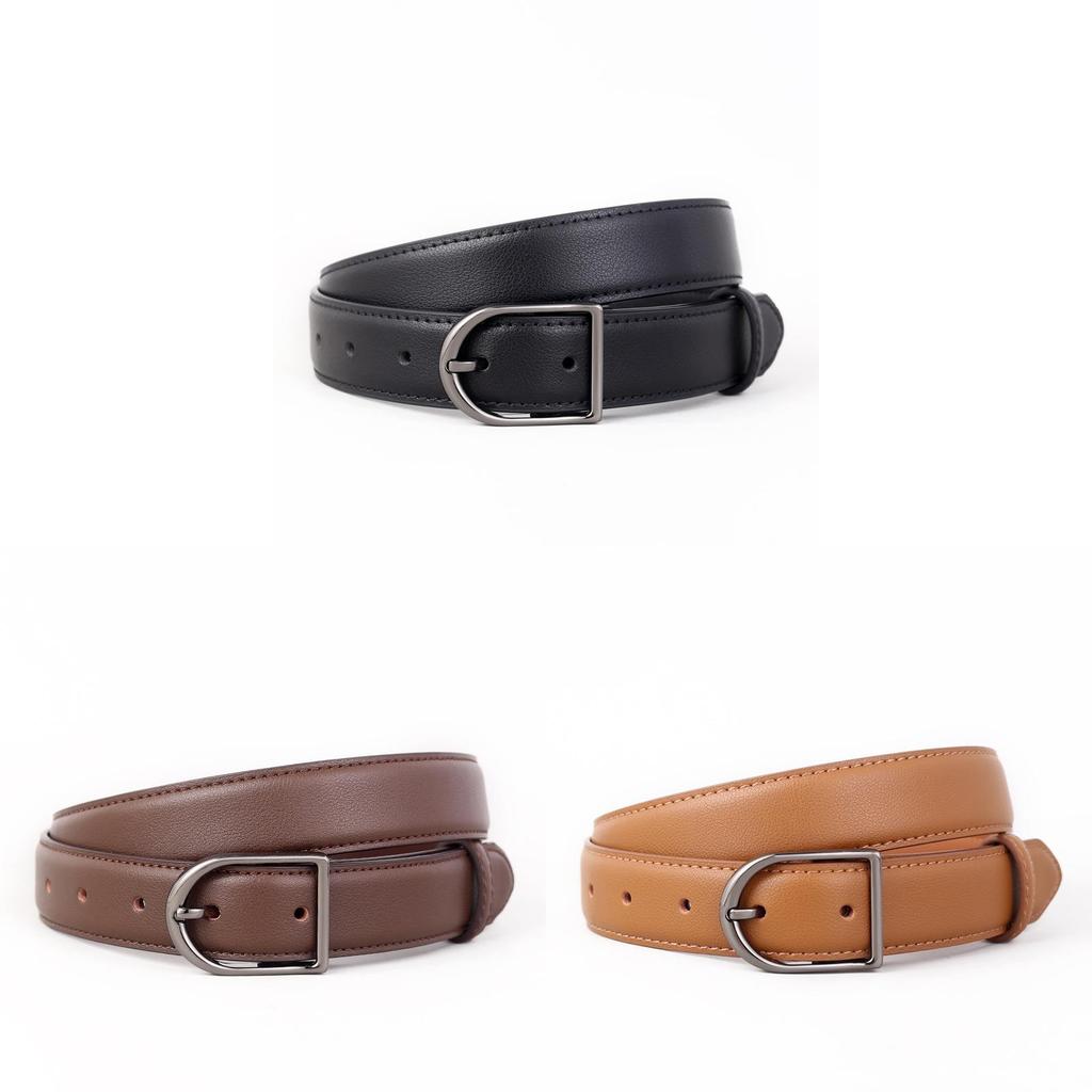 Genuine Leather Womens Belt With Metal Pin Buckle For Casual Or Office Wear