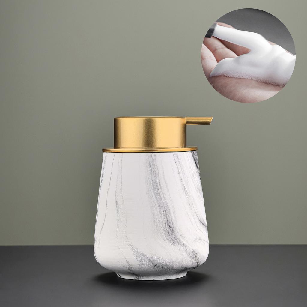 European Ceramic Hand Sanitizer Bottle Marbling Pressing Bottle Bathroom Soap Liquid Container Bathroom Decoration Accessories