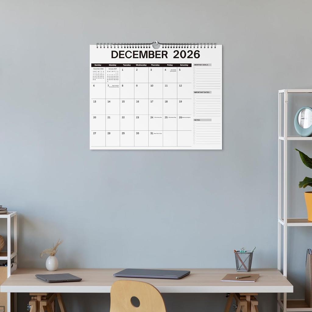 2026 Wall Calendar, 2026 Monthly Wall Calendar,18 Months Calendar Planner 11.5"x14.5",Planner with Thick Paper for Planning and Organizing for Home,