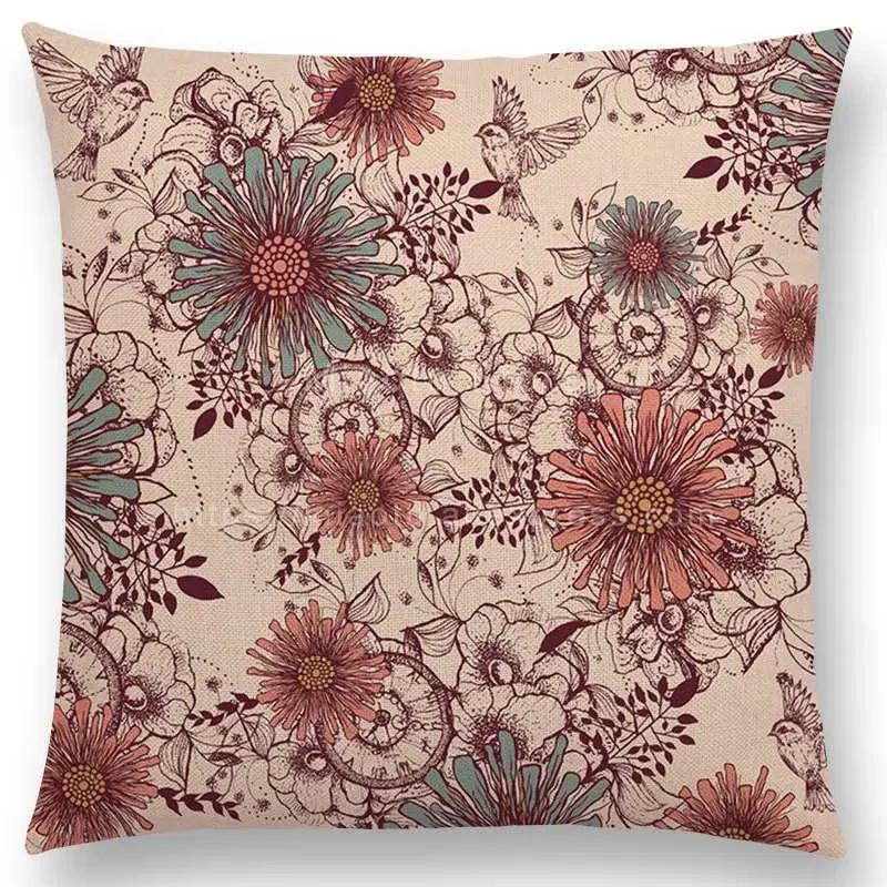 Mandalas Druck Kissenbezug Boho Stil Blume Hoffnung Bunt Wahre Seele Leben Lachen Lieben Freigeist Traum Floral Kissenbezug