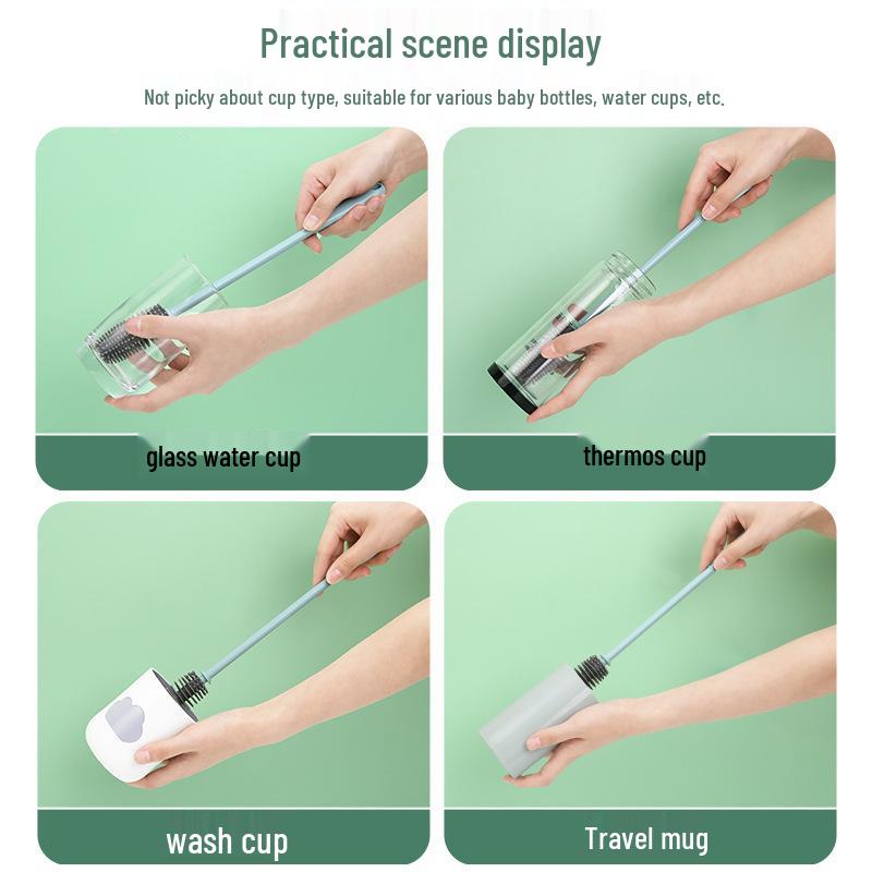 Silicone Long Handle Cup & Bottle Brush for Crevice Cleaning