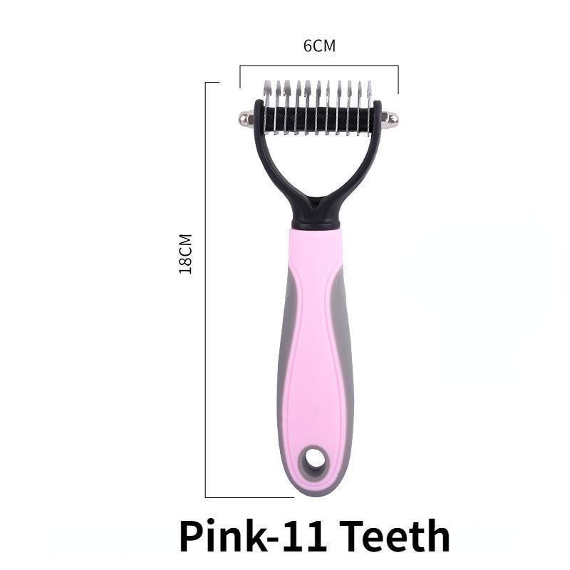 Pente para cães e gatos, cortador de nós para pelos de animais de estimação, ferramentas para remoção de pelos, 11 ou 17 dentes, escova dupla face para pentear e pentear animais de estimação
