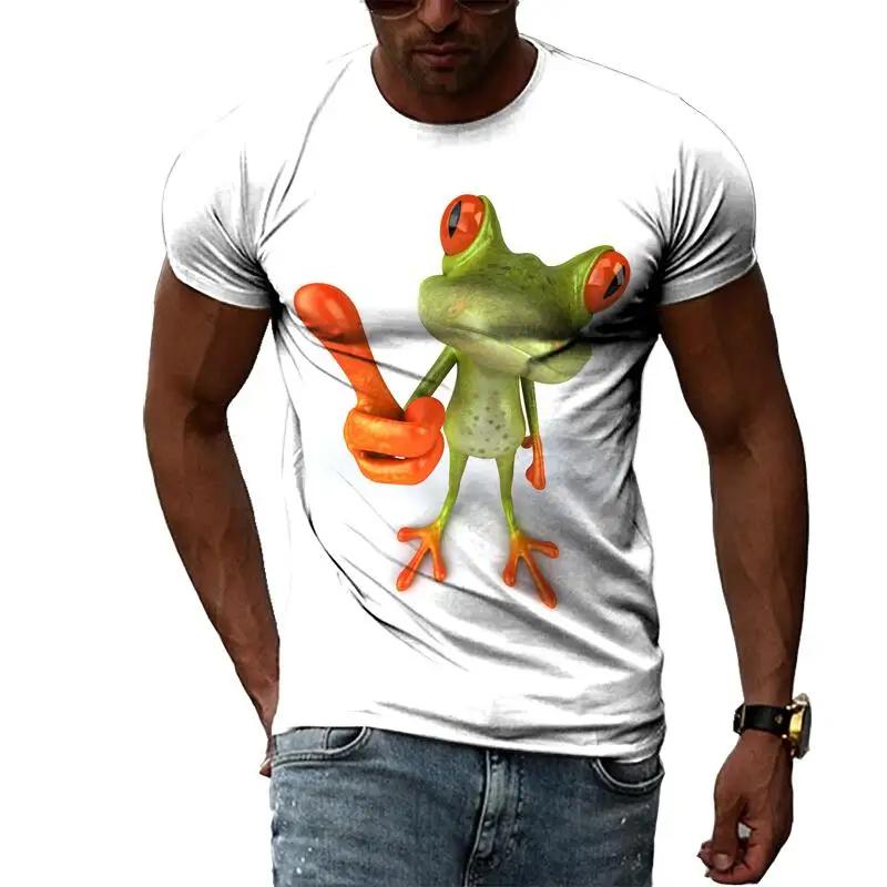 Funny Frog T-Shirts Animal 3D Print Streetwear Girl And Boy Fashion Oversized Short Sleeve T Shirt Kids Tees Tops Children's Clothing