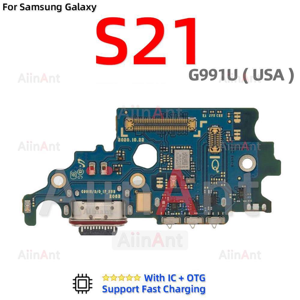 Aiinant USB Charger Board Dock Connector Charging Port Flex Cable For Samsung Galaxy S21 Ultra Plus FE G991B G991N G991U G991W