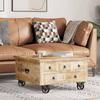 VidaXL Coffee Table Raw Mango Wood 70 X 70 X 40 Cm