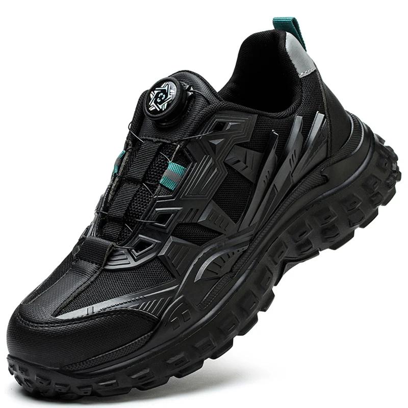 

Модные легкие изоляционные 6KV мужские рабочие защитные ботинки с вращающимися кнопками, неразрушимые ботинки, мужские защитные кроссовки 38 чёрный