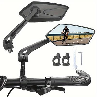 2pcs HD Wide Angle Bike Rearview Mirrors - 360° Adjustable, Fit for Electric Scooters, Ebikes, Motorcycles & Mountain Bikes