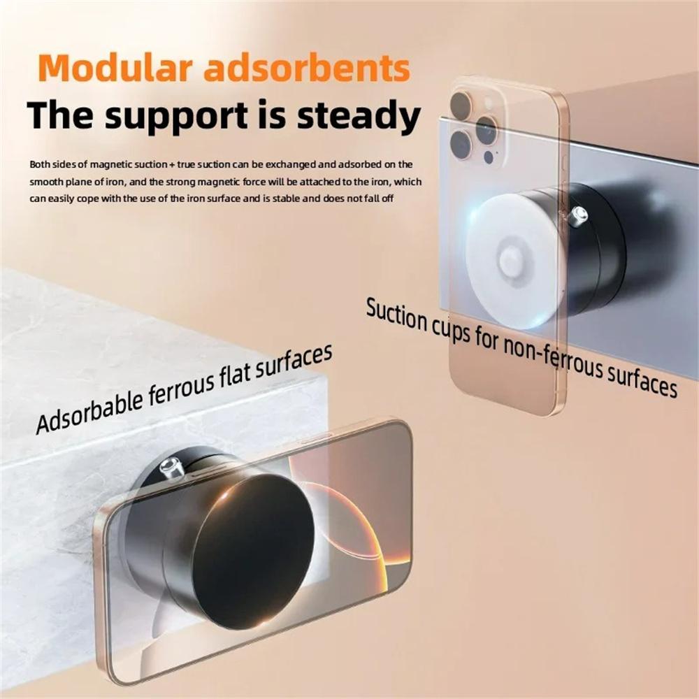 Lazy Suction Cup Magnetic Phone Holder Foldable 161° Vacuum Stand Universal For iPhone Samsung Xiaomi Desk Dashboard GPS Support