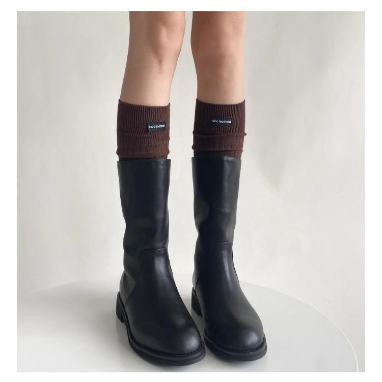 Solid Color Stockings Women Autumn Winter Long Socks Cotton Knee Socks Women Stockings JK Japanese Style Vintage Knee High Socks