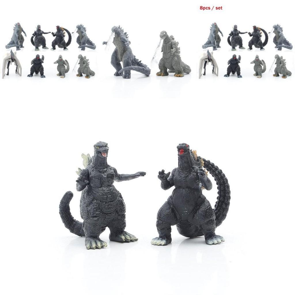 Eight Piece Godzilla Kong Kim Battle Dinosaur Pvc Action Figure Collection For Kids And Decor