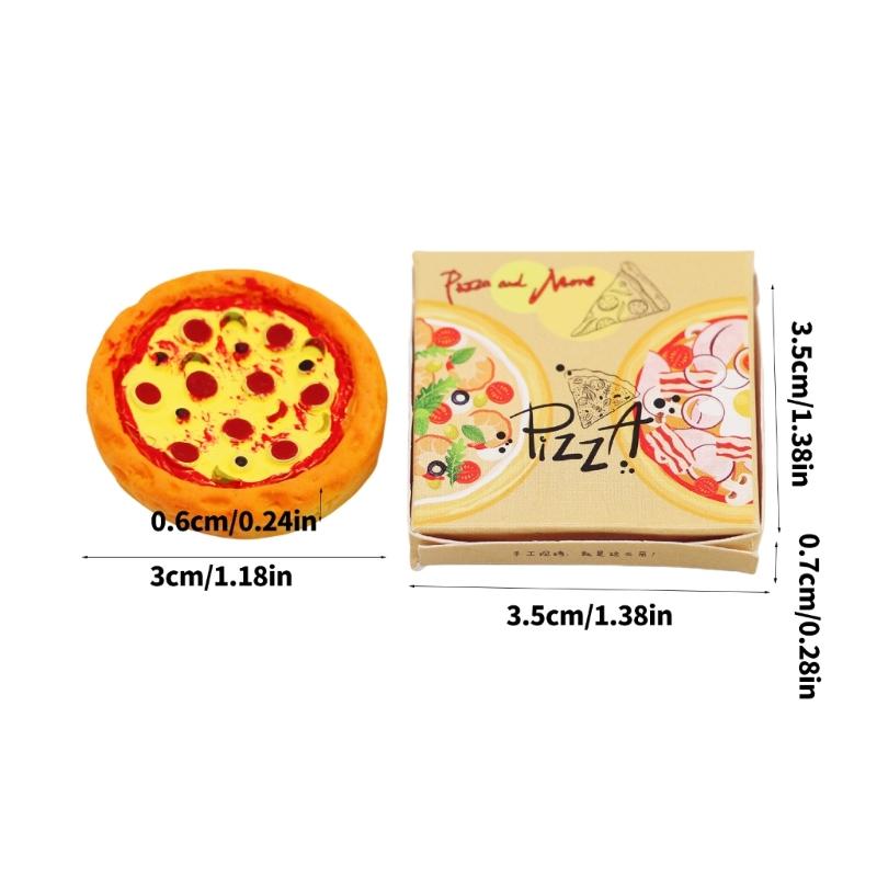 1/12 Doll House Miniature Pizza Set Food Play Model Figure With Realistic Design Safe Resin Figurine For Kid Pretend Play