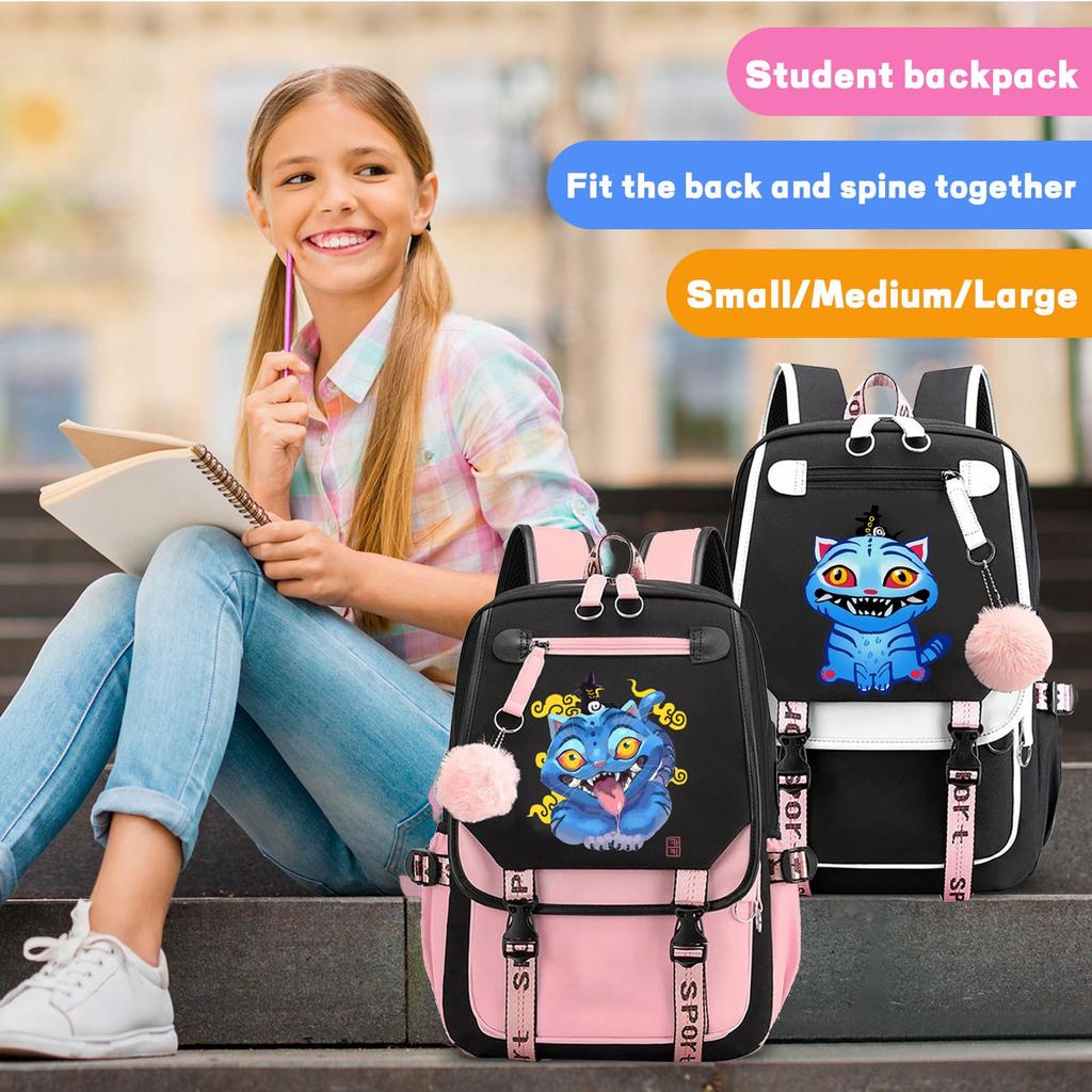 Backpack, Back To School, Cartoon Cute Travel Backpack Print Peripheral Double-shoulder Backpack For Teenagers, Students, Boys And Girls