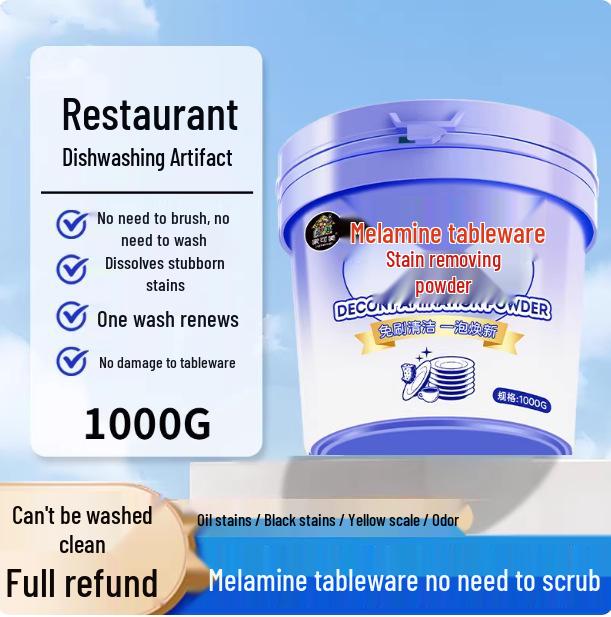 Melamine & Ceramic Stain Remover Powder for Tea & Dishwasher Descaling