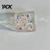 Anxiety Relief Gadget Christmas Ice Cube Squeeze Toy, Confetti Filled Stress Squeezing Cubes Slow Rebound Clear for Reduction Sequined Toy