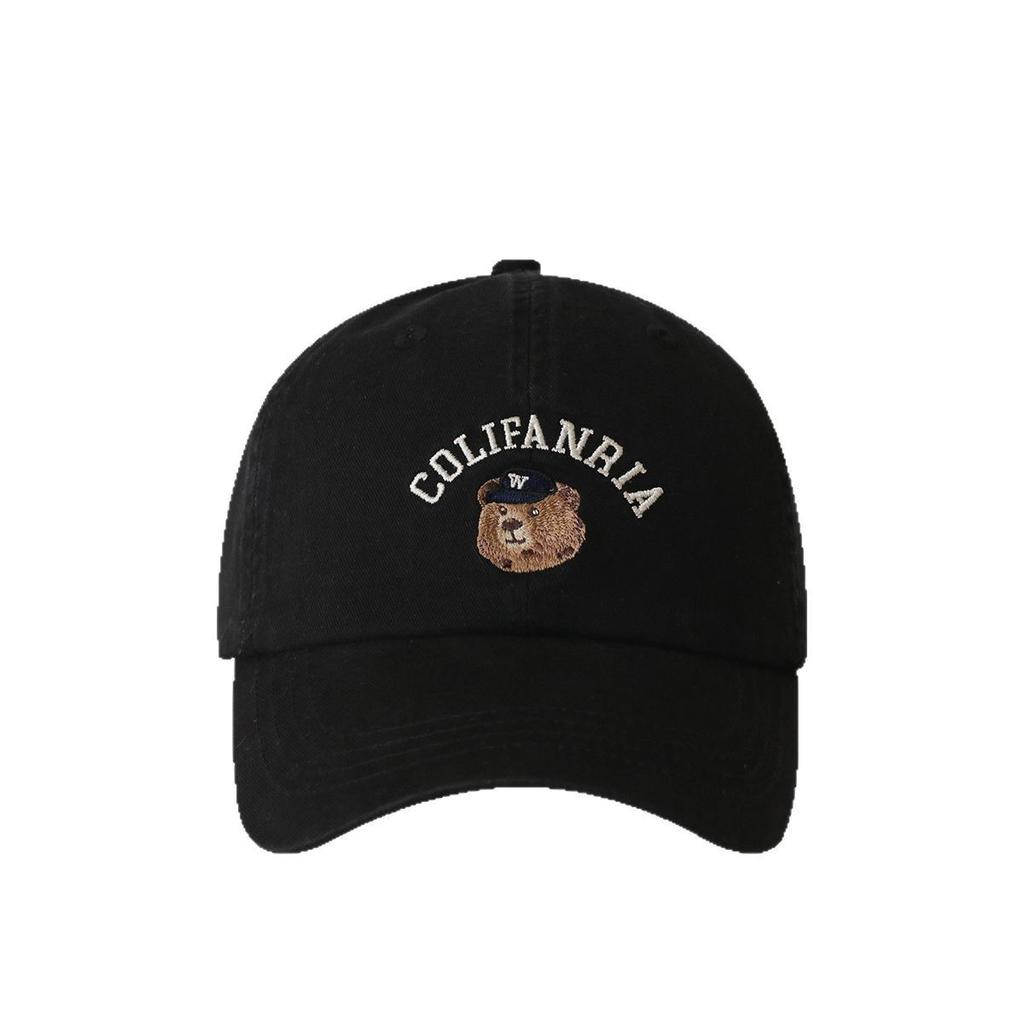 Embroidered Bear Baseball Cap Versatile Spring and Summer Korean Outdoor Sun Protection Face Protecting Small Duckball Cap American Sun Hat