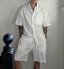 Herren-Set: Leinen-Kurzarmhemd & Baumwollshorts für den Strand - Old Money Stil, Atmungsaktive Urlaubsbekleidung